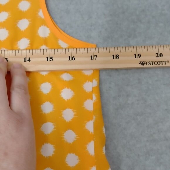 Michael Michael Kors XS Polka Dot Yellow Sleeveless Top Spring Easter Summer - Picture 8 of 11